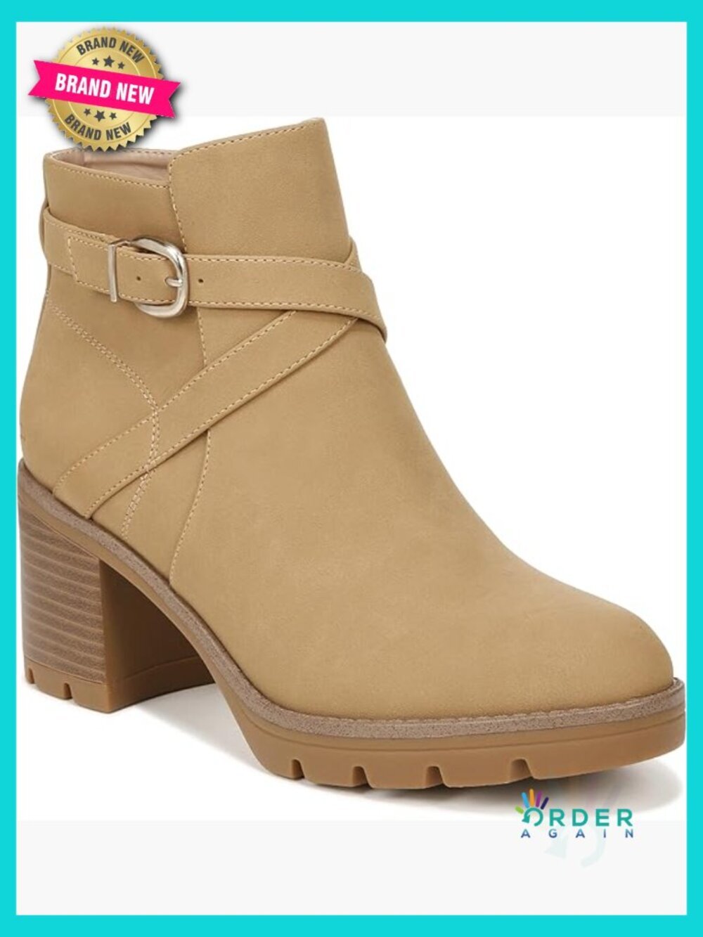 Women's Water Repellent Ankle Boots with Buckle Detail Crisscross Straps Side